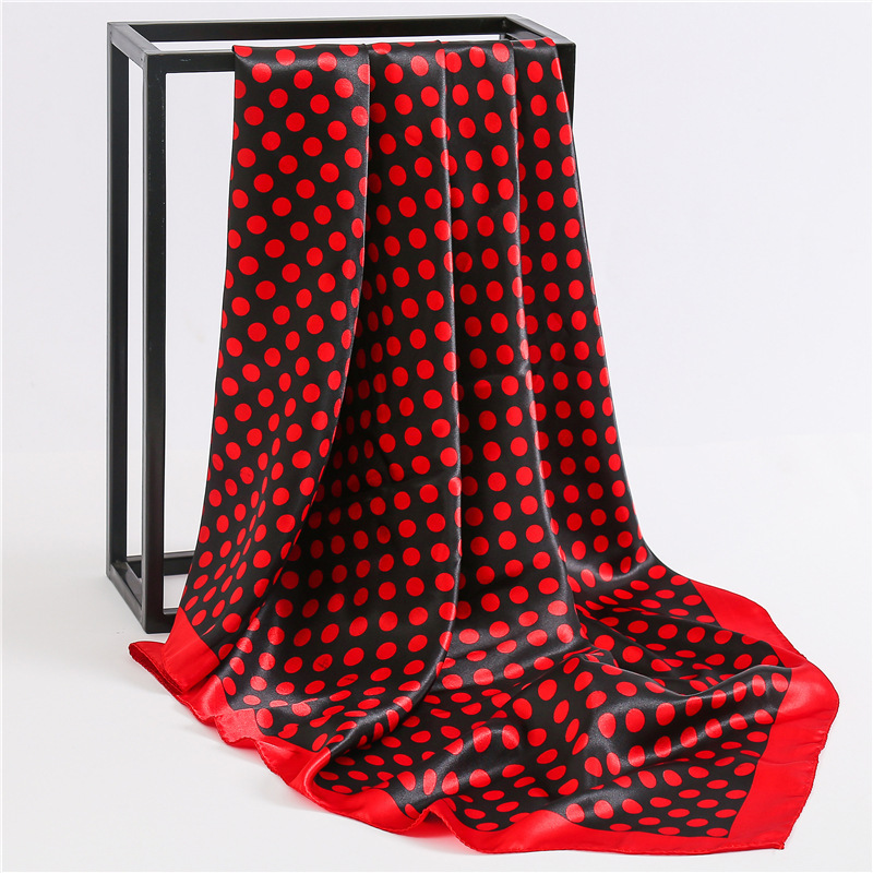 Luxury Custom Fashion Brand Name Scarfs For Women Stylish Spring Polka Dot Print Scarf