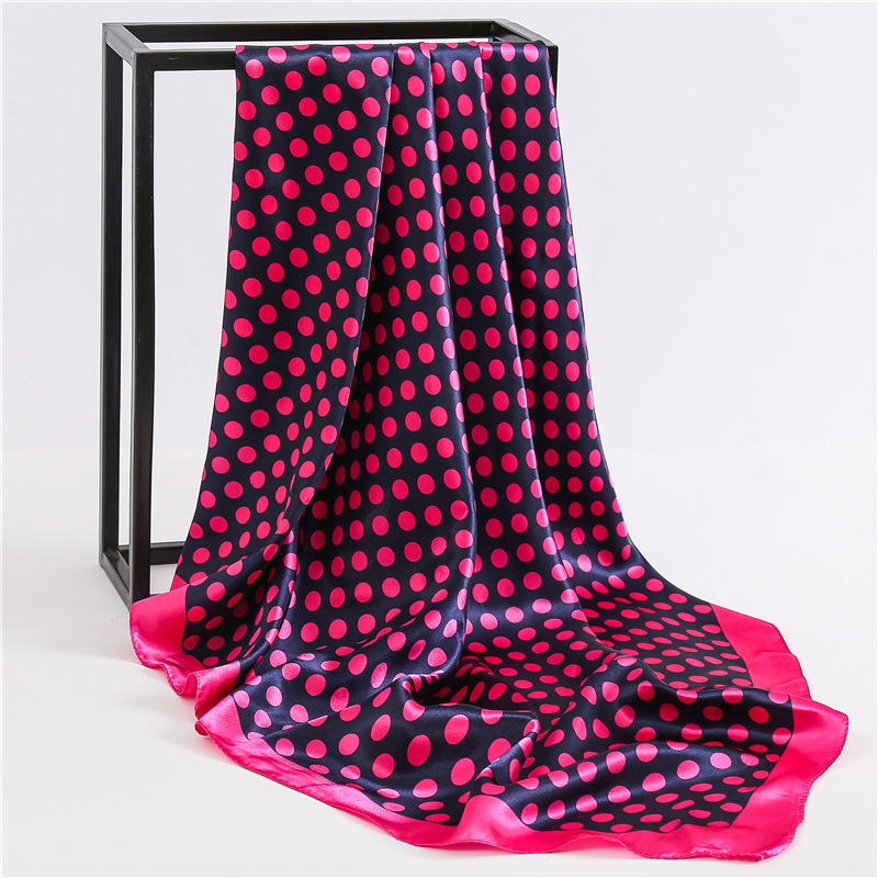 Luxury Custom Fashion Brand Name Scarfs For Women Stylish Spring Polka Dot Print Scarf