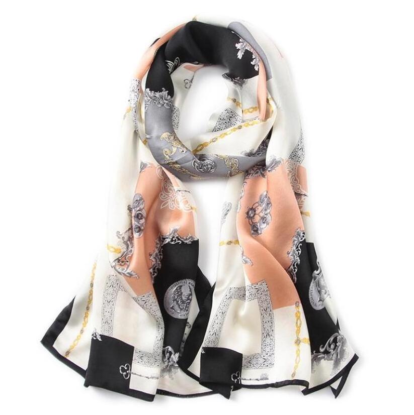 Luxury Ladies 100% Silk Satin Large Scarf Custom 53*170cm Silk Scarves For Dyeing