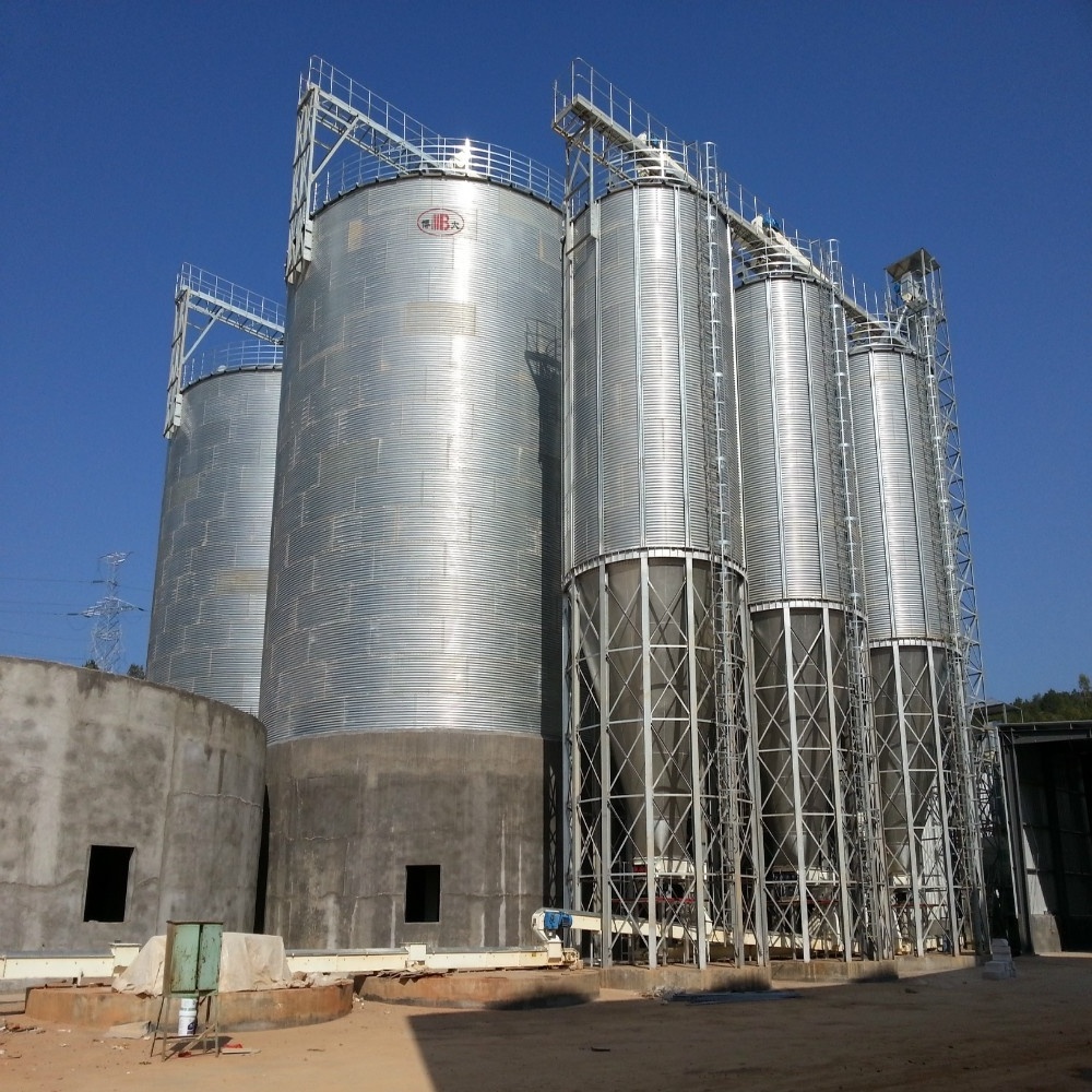 1500t / 2000t / 2500t corn / maize flat bottom storage steel silos for feed mill selling on competitive price