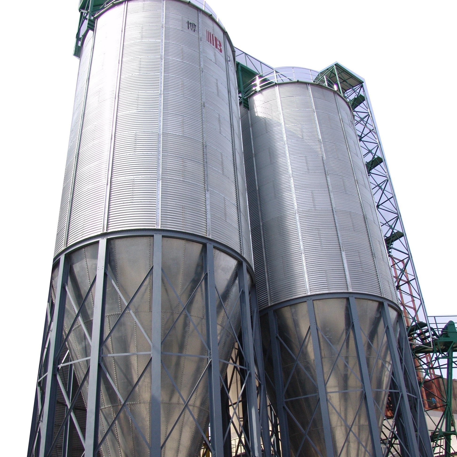 Feed storage steel silos for sale / steel silos with hopper bottom / hopper bins