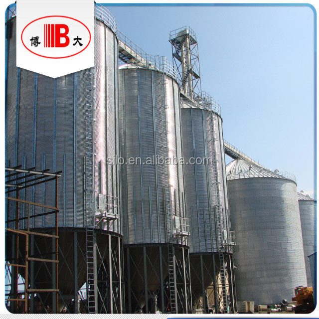 Wooden chips and wooden pellets hopper bottom steel silo bins storage system