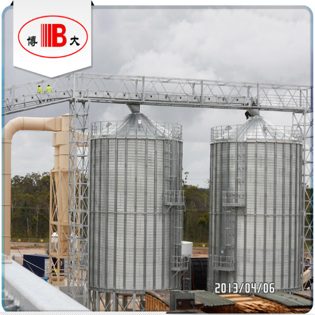 200t Sawdust wooden chips steel silo bins wooden pellets steel hopper silo storage system