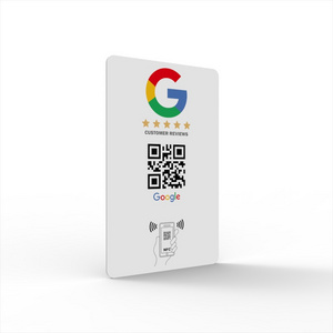 SIlone Customized Printing NFC google review card Rfid Smart metal business PVC id card google play gift card