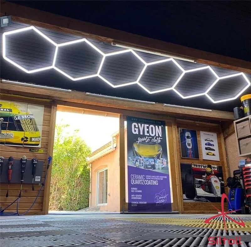 Commercial Car Wash Workshop Hexagon LED Ceiling Light High-end Garage Led Lighting