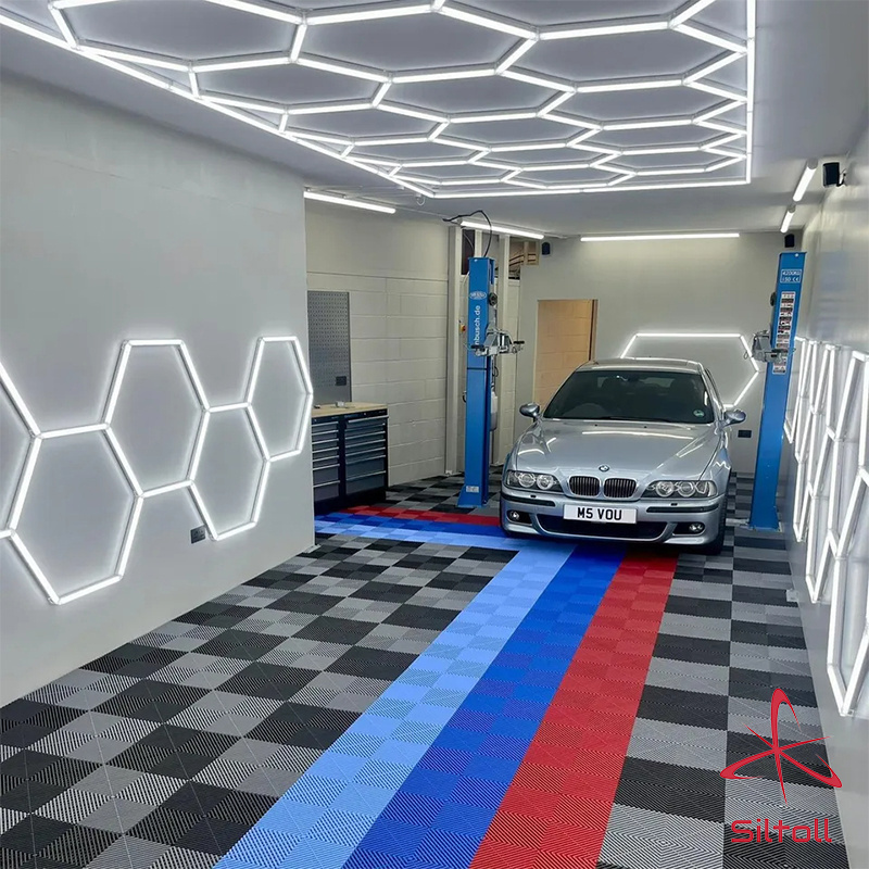 Customized Car Workshop Hexagon Led Lighting For Car Care Led Hexagonal Wall Light