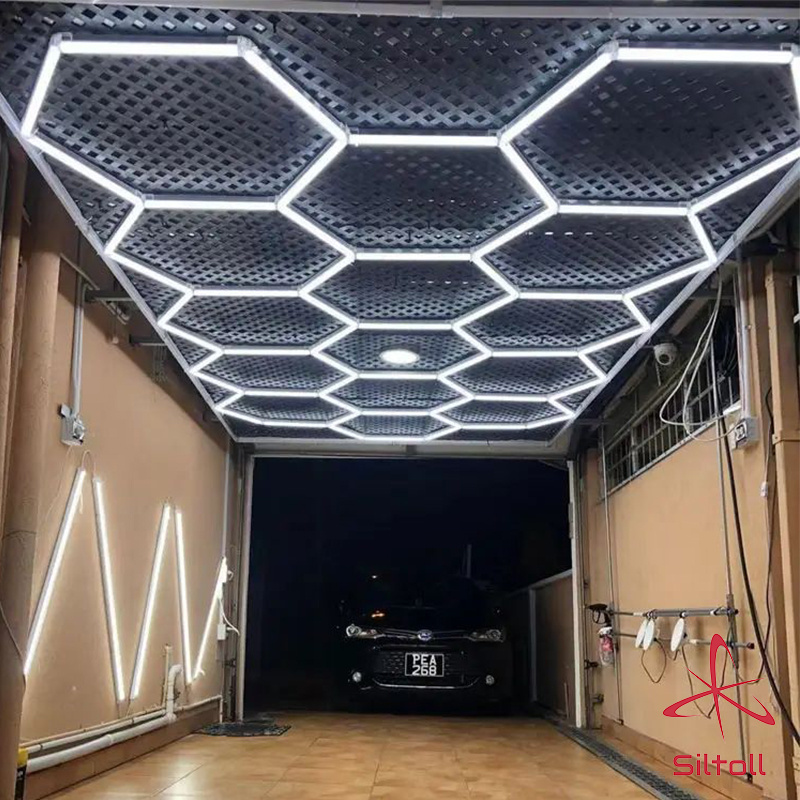 Customized Car Workshop Hexagon Led Lighting For Car Care Led Hexagonal Wall Light