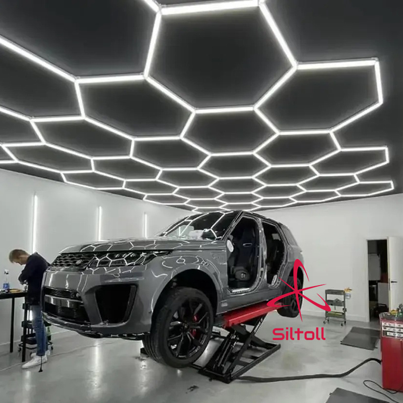 Best Selling High Brightness Car Detailing Hexagonal Lamp Auto Showroom Honey Comb Workshop Light