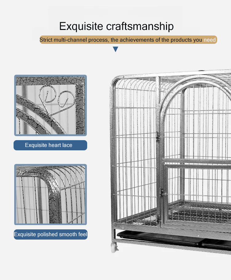 Wholesale Metal Iron Kennel Mesh Pet Dog Cage With Wheels