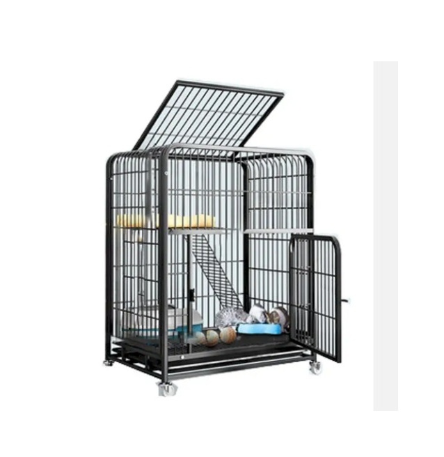 Square Tube Double Layer Cat Cage House Big Space Cat Villa Cage Luxury Large Cat Cages