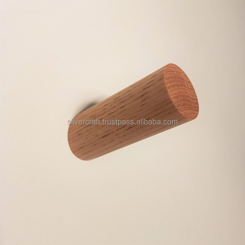 2023 Wall Mounted Wooden Heavy Duty Coat Bathroom Hooks Black Walnut Clothes Wardrobe Hooks