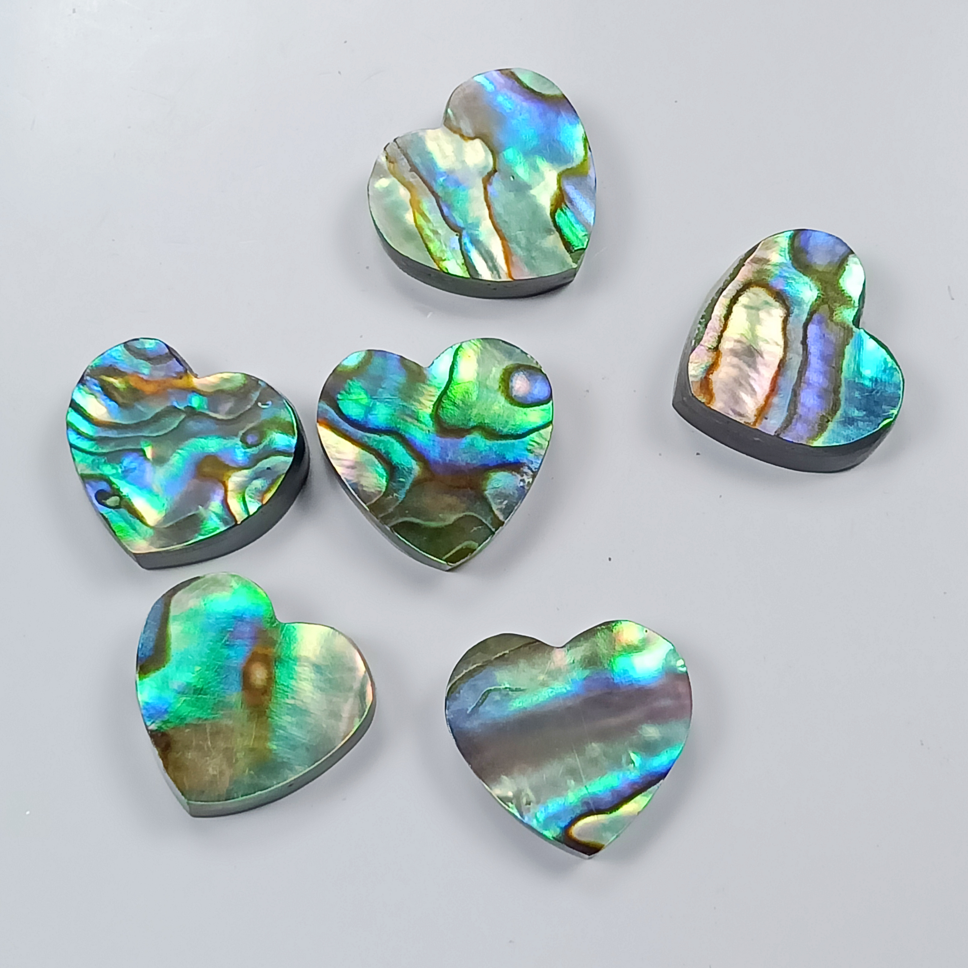 Abalone Shell Natural Heart Shape Cabochon Semiprecious Jewelry Making Wholesale Gemstone