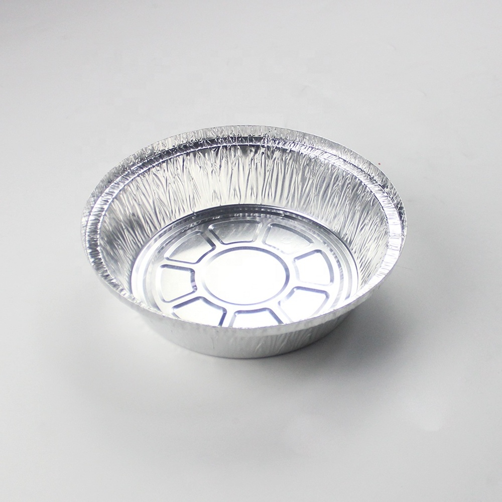 8-inch round disposable aluminum foil food containers Pizza plate Salad plate Baking foil tray with lid