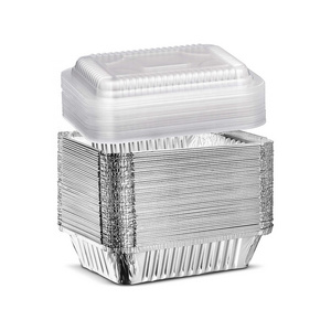 Low price silver disposable aluminum foil tray pie pans takeaway foil box household aluminum foil container