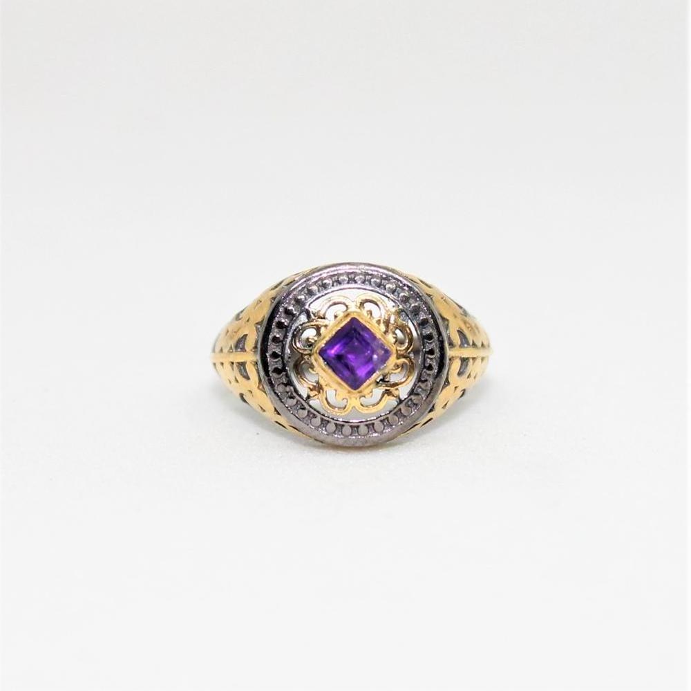 Latest Natural Amethyst Gemstone Women Gift Jewelry Silver 925 sterling 18K Gold Plated Women Fashion Stackable Ring