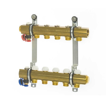 Best Floor Heating Parts Hot Water 16MM 18MM-3/4 forged Brass Manifold For Under Floor Heating manufacturer in India