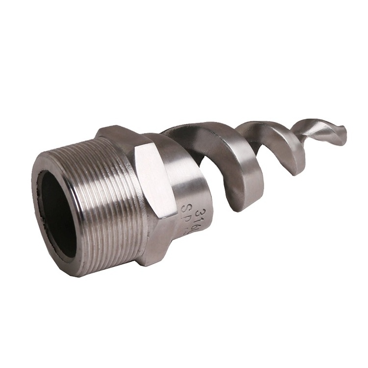 CNC Machining Male Female 316 SS Hollow Cone Spiral Nozzle for Cooling Tower Fine 316LSS Spiral Spray Nozzle Exporter