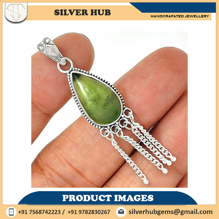 Unique 925 Sterling Silver Canadian Nephrite Jade Pendant Jewelry For Sale at Best Price