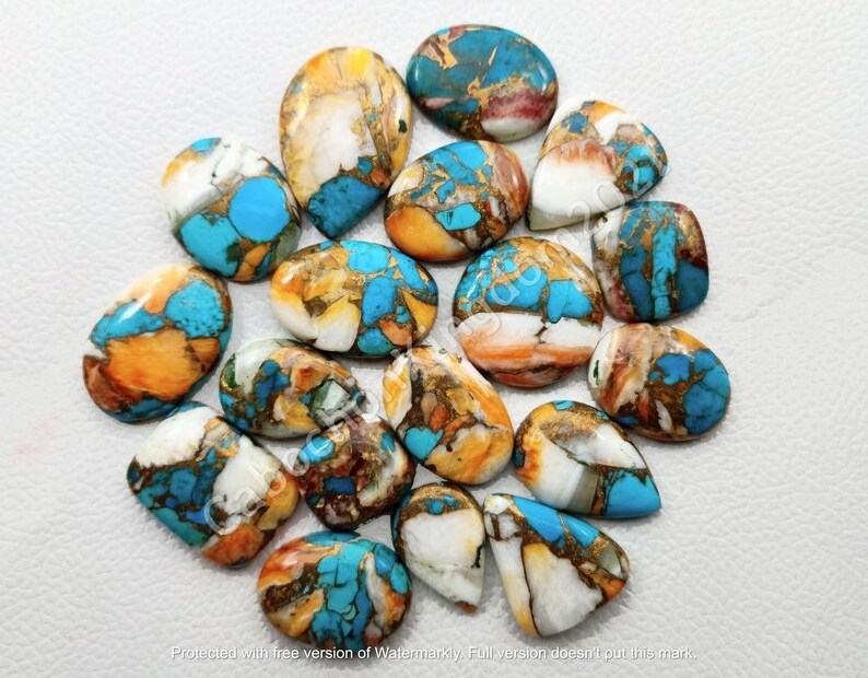 Jewelry Making Natural Oyster Turquoise Cabochon Stone 12 MM Smooth Cushion Shape Turquoise Loose Gemstone Cabochon stone