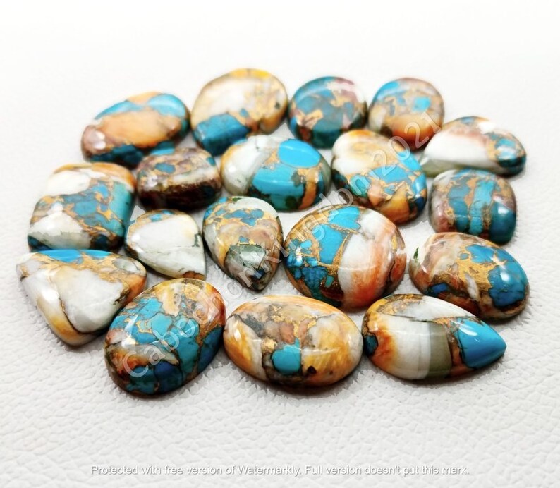 Jewelry Making Natural Oyster Turquoise Cabochon Stone 12 MM Smooth Cushion Shape Turquoise Loose Gemstone Cabochon stone