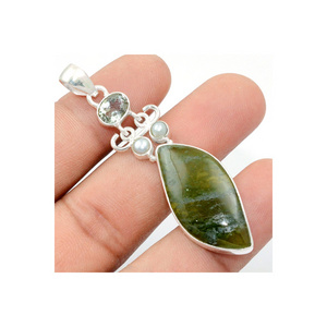 Top Quality Unique 925 Sterling Silver Nephrite Jade Handmade Pendant For Sale At Best Price