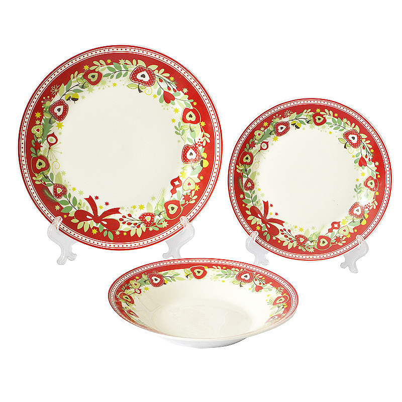 Hot  selling  customised porcelain  12pcs dinnerware ceramic set/white porcelain cheap tableware dinner set /plate