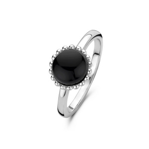 XH-C046 8925 Sterling Silver Ring Diamond 925 Sterling Silver Ring Blank With Black Onyx