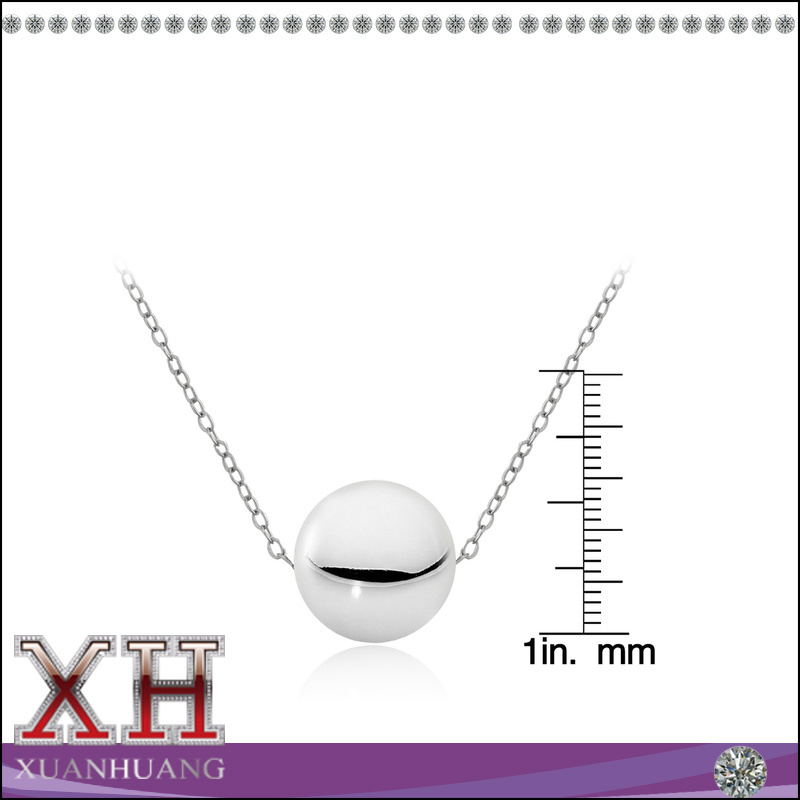 Rhodium Plated 925 sterling silver ball bead necklace xp jewelry wholesale