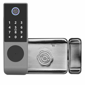 Glomarket Smart Home Waterproof Smart Electric Rim Lock with Tuya APP Control WIFI Outdoor Gate Door Fingerprint Smart Lock