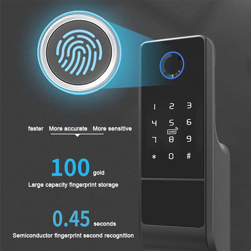 Glomarket Smart Home Waterproof Smart Electric Rim Lock with Tuya APP Control WIFI Outdoor Gate Door Fingerprint Smart Lock