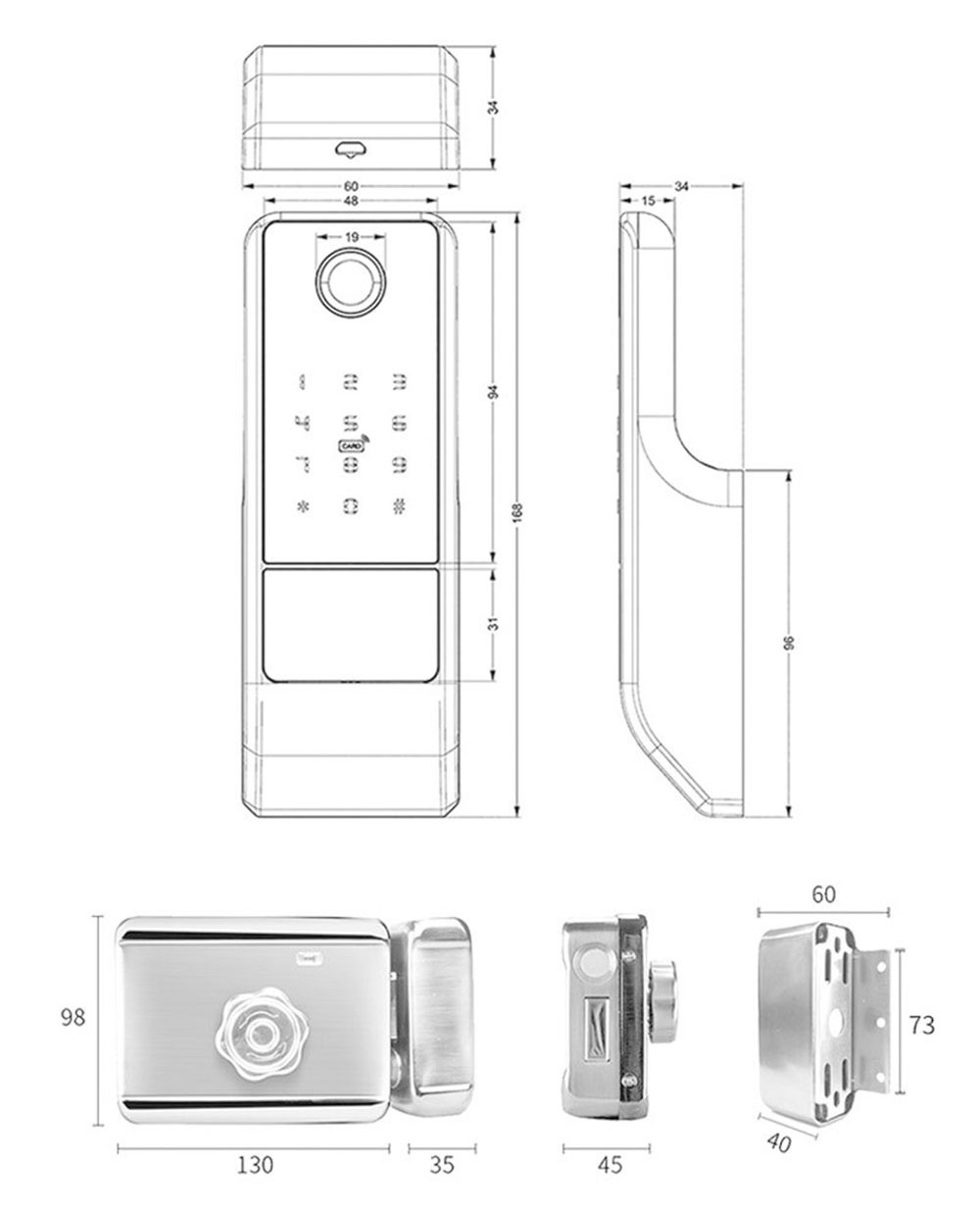 lock bluetooths ble wooden cabinet smart lock Control WIFI Outdoor Gate Door Fingerprint Smart Lock