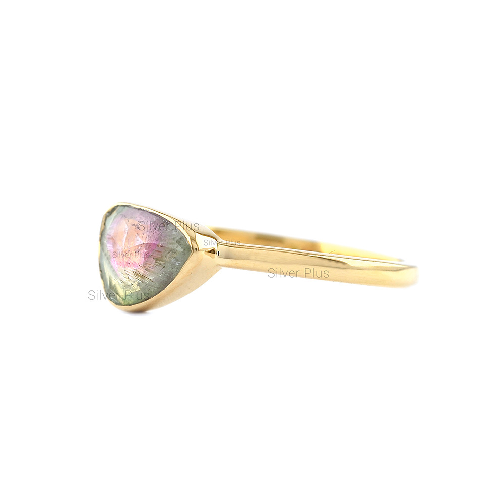 New Collection Bio Watermelon Tourmaline Ring Minimalist Dainty Ring From Indian Supplier