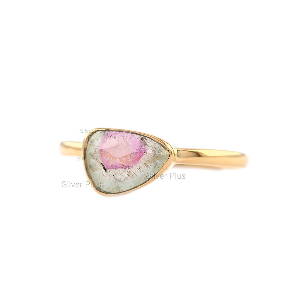 New Collection Bio Watermelon Tourmaline Ring Minimalist Dainty Ring From Indian Supplier