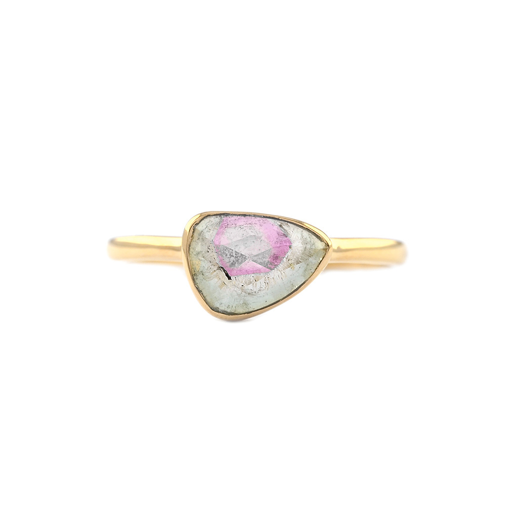 New Collection Bio Watermelon Tourmaline Ring Minimalist Dainty Ring From Indian Supplier