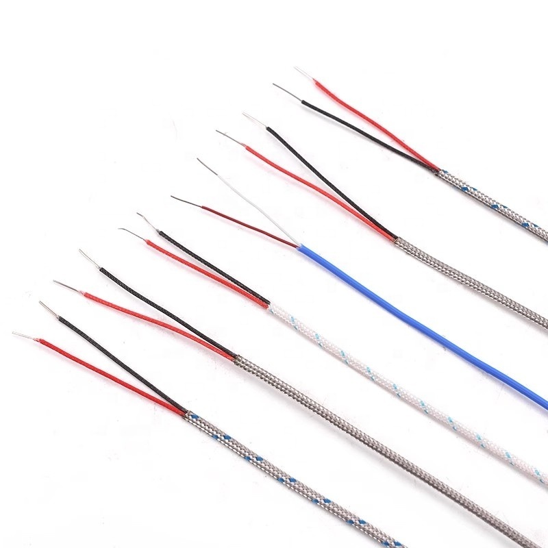 Type K/J/E thermocouple extension cable galas fiber insulated stainless steel shield thermocouple wire temperature sensor wire