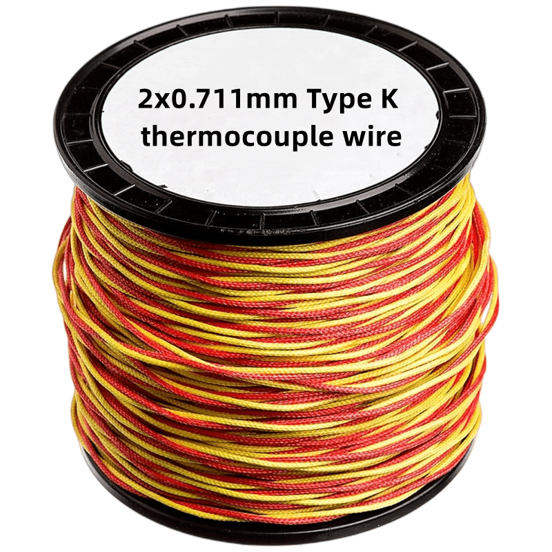 700C Max 1/0.711mm Type K Thermocouple Wire 100m roll  High Temperature Glass Fibre Insulation Red and Yellow Thermocouple wire