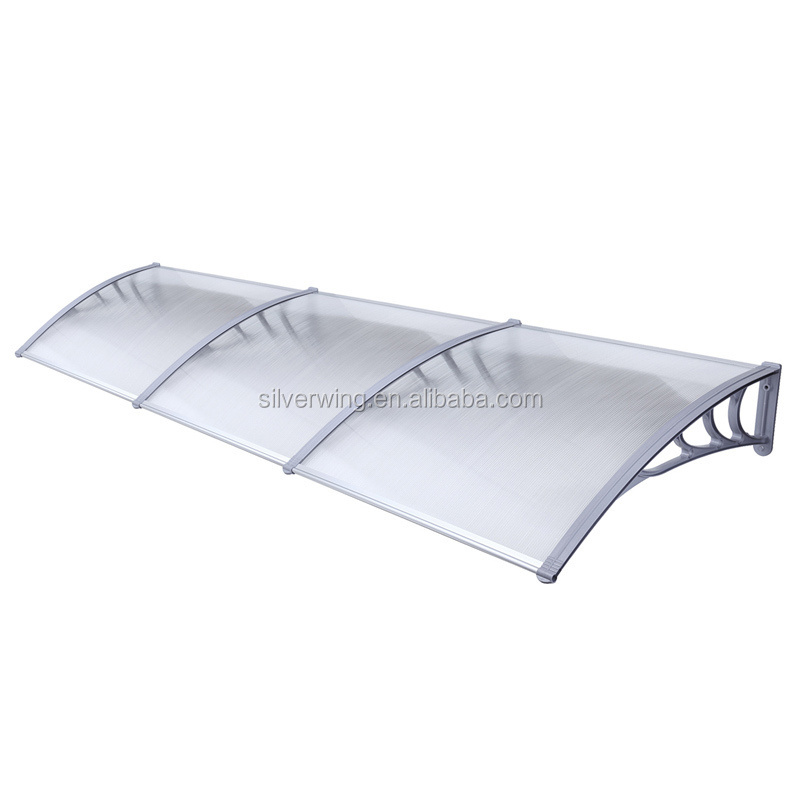 DIY manual Polycarbonate awning roof top door canopy for sun rain shelter