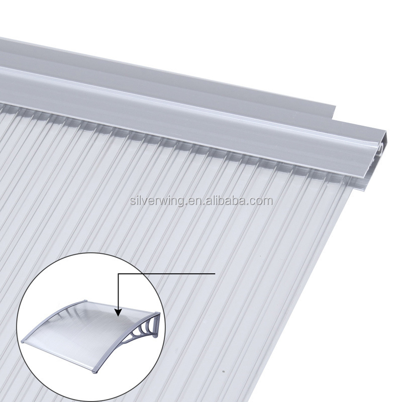 DIY manual Polycarbonate awning roof top door canopy for sun rain shelter