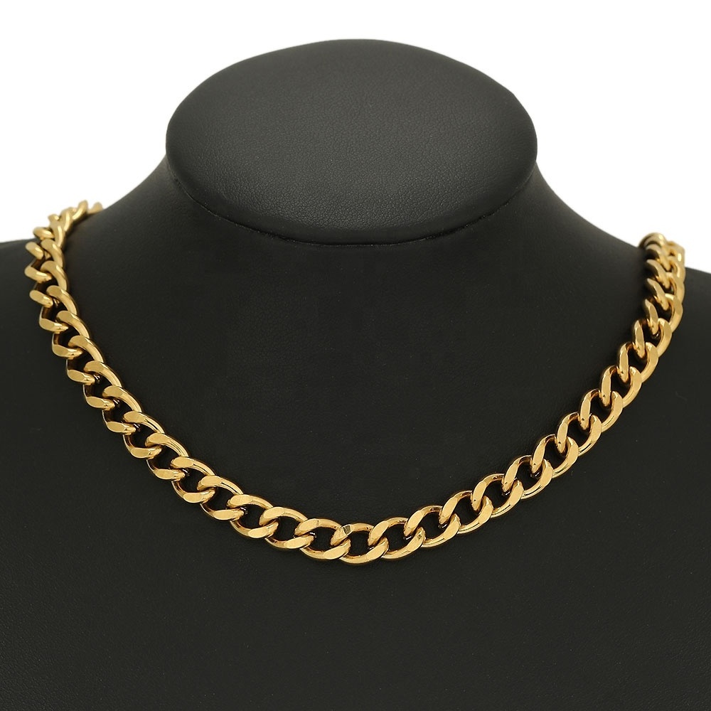 Handmade 1 Meter Stainless Steel Gold Plating Cuban Link Chain Bulk for DIY Jewelry Making Crafts Bracelet  Accessories