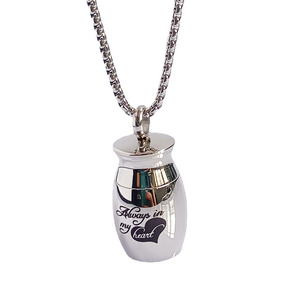 Stainless Steel Cremation Urns Funeral Supplies Urn For Pet Ashes Memorial Pendant Urns Necklace With Jar