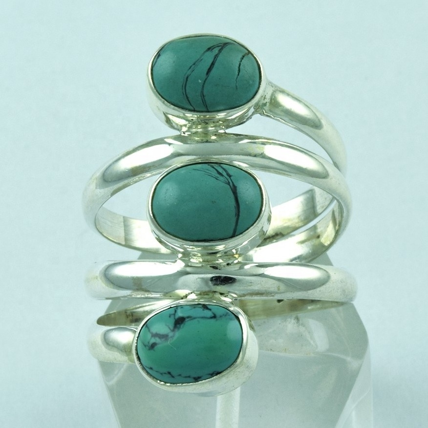 Beautiful Turquoise Stone Handmade 925 Sterling Silver Ring Wholesaler India