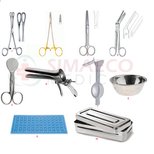 Normal Delivery Instruments SET of 10 PCS / Stainless Steel