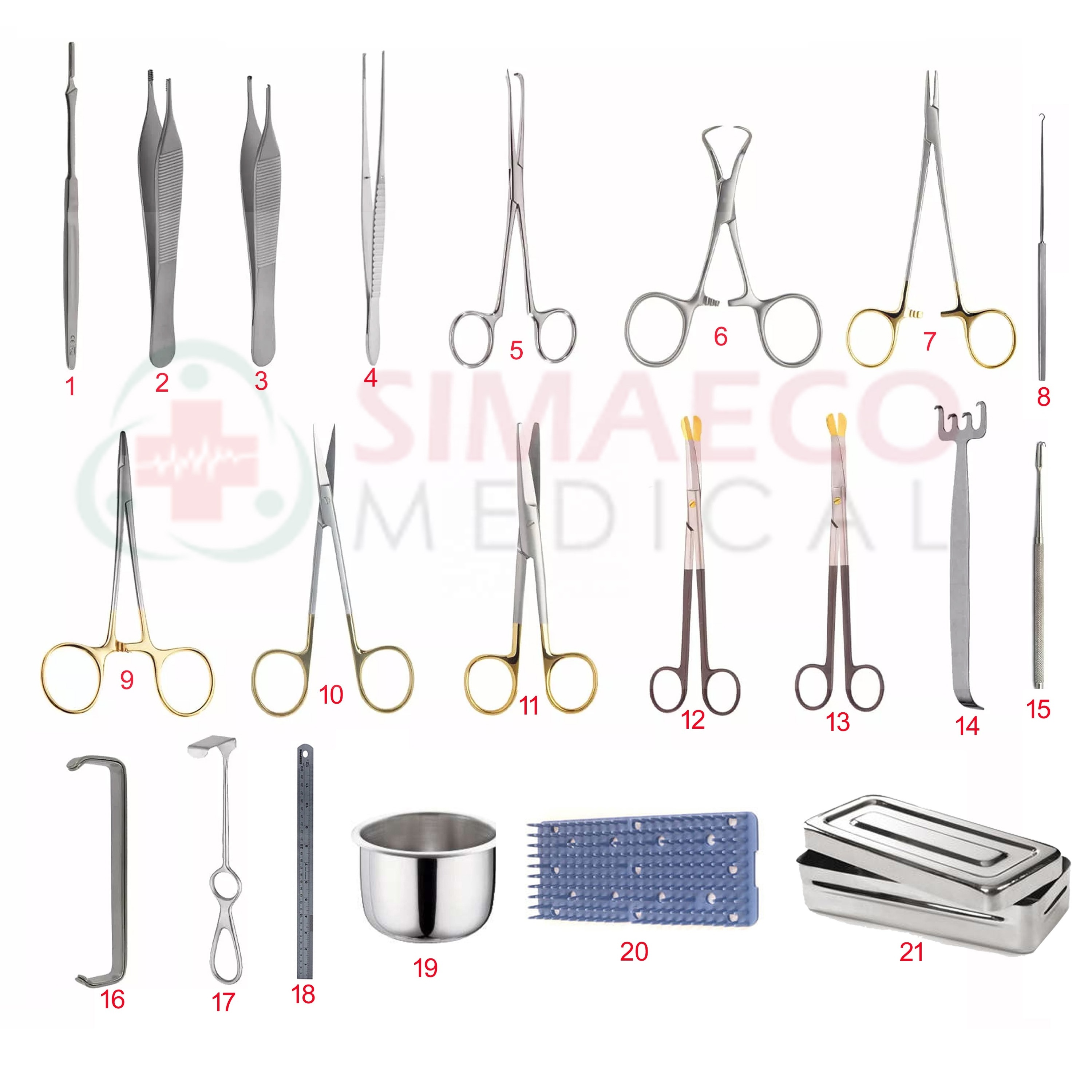 Normal Delivery Instruments SET of 10 PCS / Stainless Steel