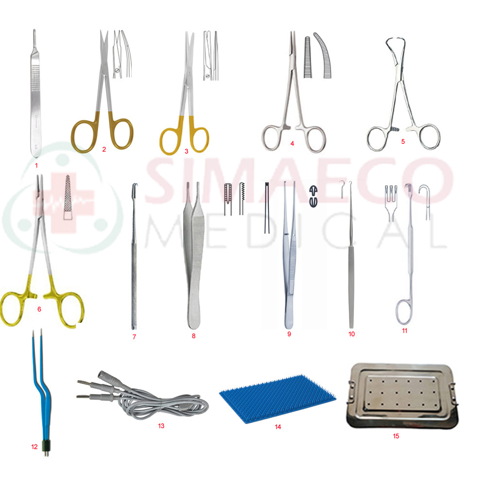 Normal Delivery Instruments SET of 10 PCS / Stainless Steel