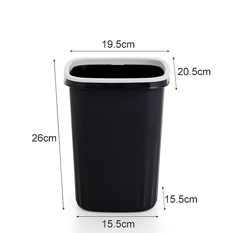 Manufacturers Rectangular Waste Bin Garbage Bags Holder Black Plastic Trash Can Kitchen With Lid Lock