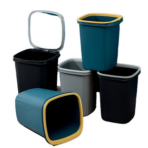 Manufacturers Rectangular Waste Bin Garbage Bags Holder Black Plastic Trash Can Kitchen With Lid Lock