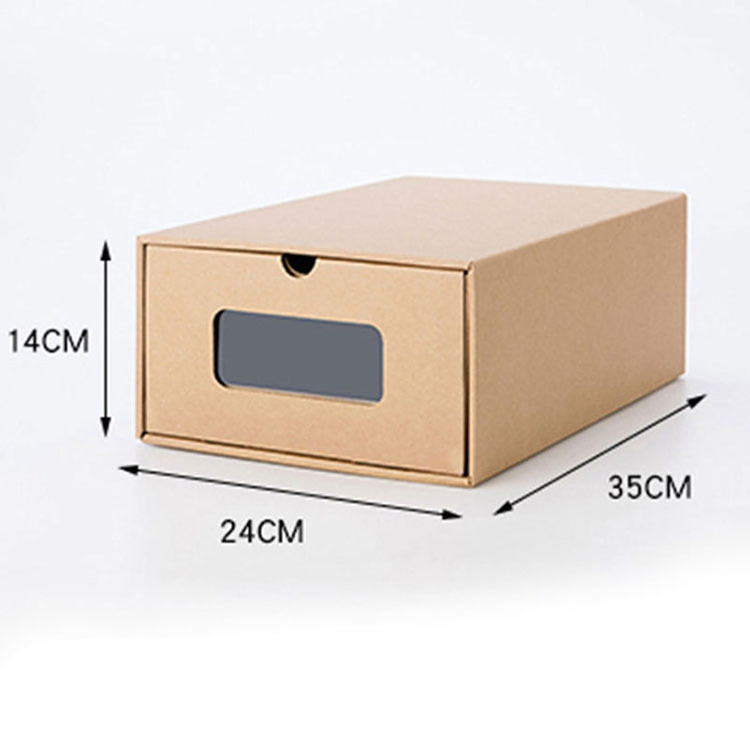 12 pack Stackable Shoe Storage Boxes Waterproof Cardboard Organizer Shoe Storage Box With Transparent Window