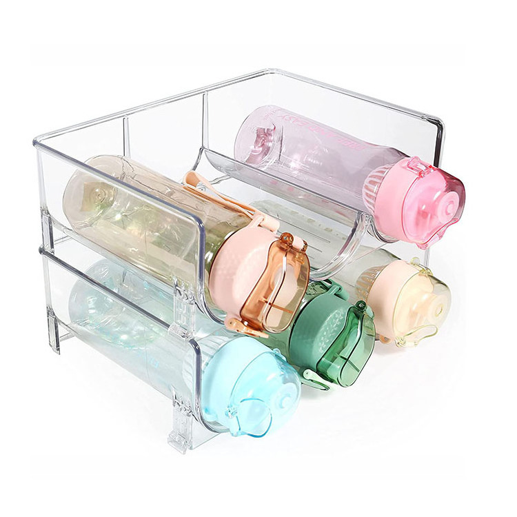 Fridge Wine Rack Refrigerator Universal Bottle Holder Water Bottle Organizer for Cabinet Refrigerator Kitchen Countertop