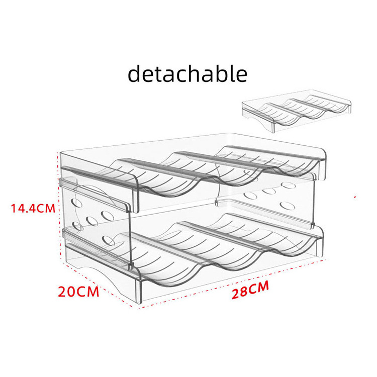 Fridge Wine Rack Refrigerator Universal Bottle Holder Water Bottle Organizer for Cabinet Refrigerator Kitchen Countertop