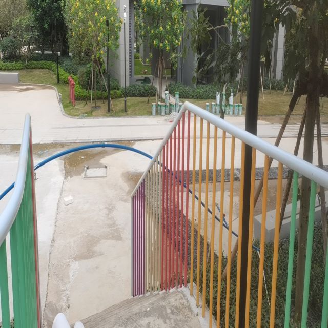 Factory Customized Outdoor Stair Rail Playground Colorful Railings Metal Fence